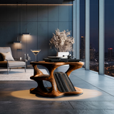 Cadence Sculpted Solid Wood Record Player Stand