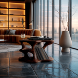 Cadence Sculpted Solid Wood Record Player Stand