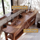 Caelion Sculpted Solid Wood Freestanding Bathroom Vanity with Drawers - Timberustic Freestanding Bathroom Vanity with Drawers