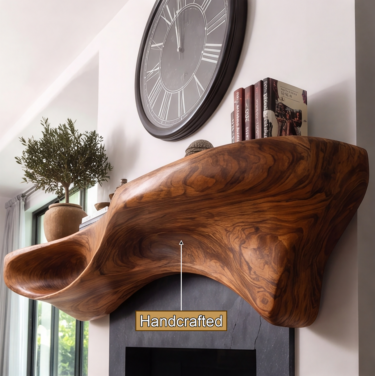 Caelith Handcrafted Fireplace Mantel Shelf SPA787211