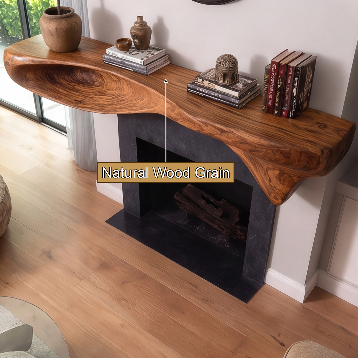 Caelith Handcrafted Fireplace Mantel Shelf SPA787211