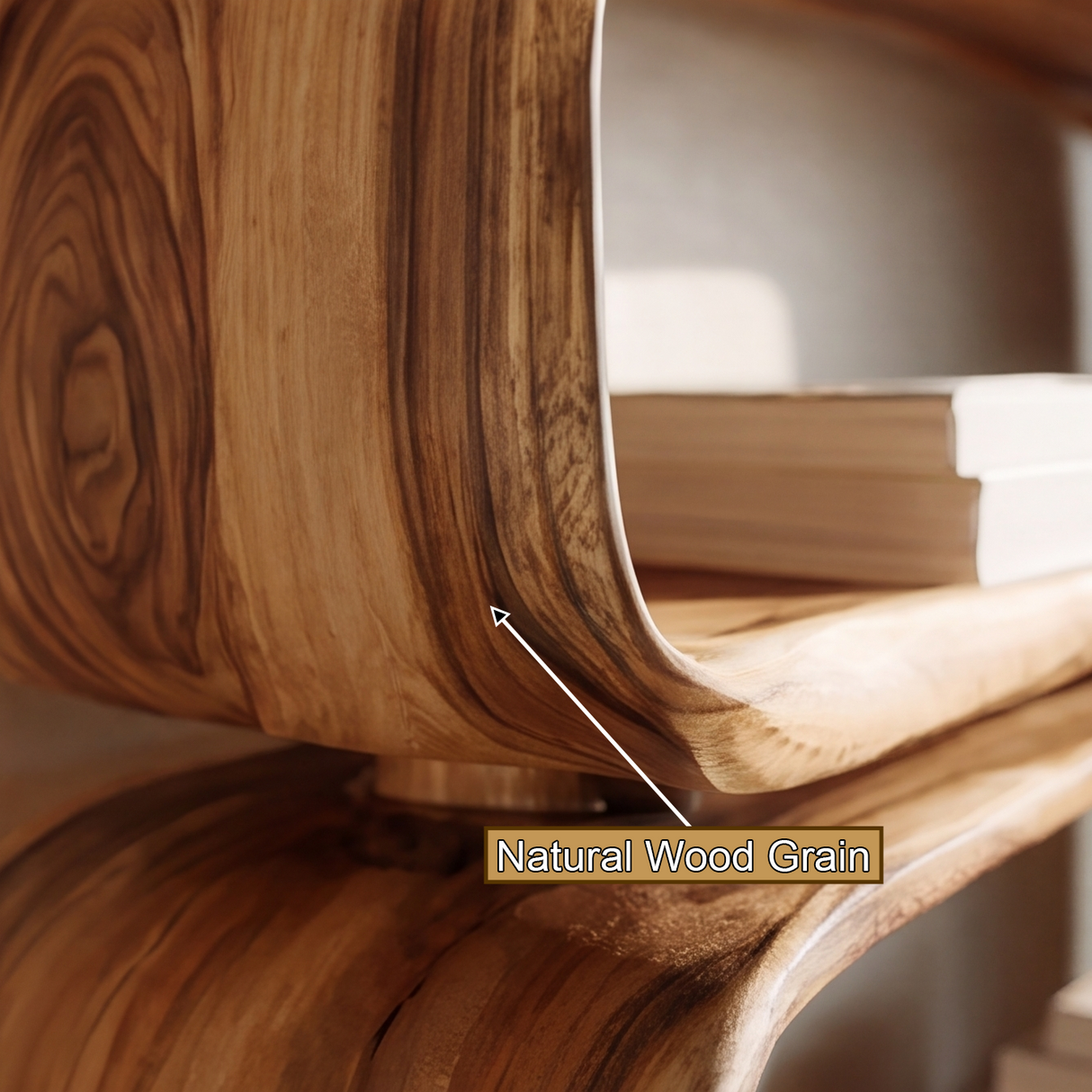 Caelith Handcrafted Solid Wood Bookshelf