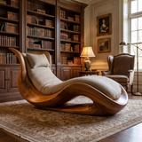 Caelith Handcrafted Solid Wood Chaise Lounge