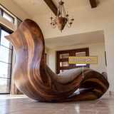 Caelith Handcrafted Solid Wood Chaise Lounge