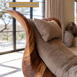 Caelith Handcrafted Solid Wood Chaise Lounge