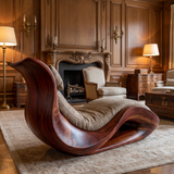 Caelith Handcrafted Solid Wood Chaise Lounge