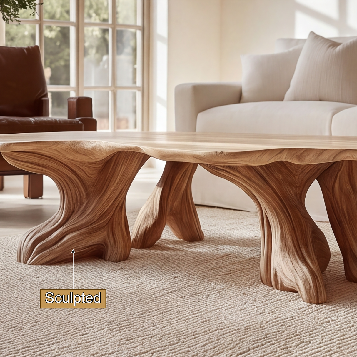 Caelith Live Edge Solid Wood Coffee Table - Timberustic Coffee Table