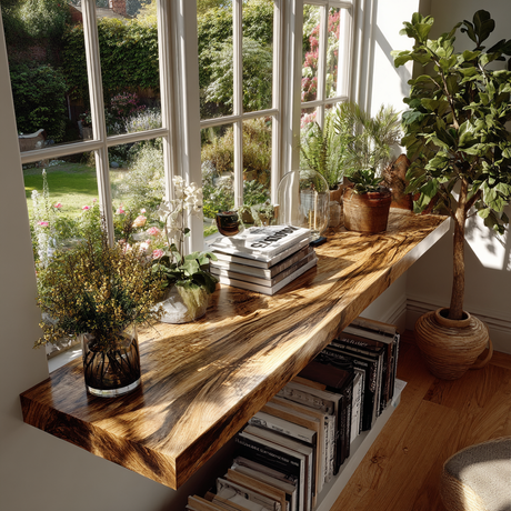 Caelith Live Edge Solid Wood Floating Shelf SPA126497 - Timberustic Floating Shelf