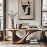 Caelithar Sculpted Solid Wood Console Table - Timberustic Console Table
