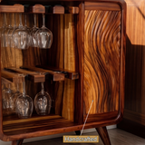 Caelmont Handcrafted Solid Wood Bar Cabinet