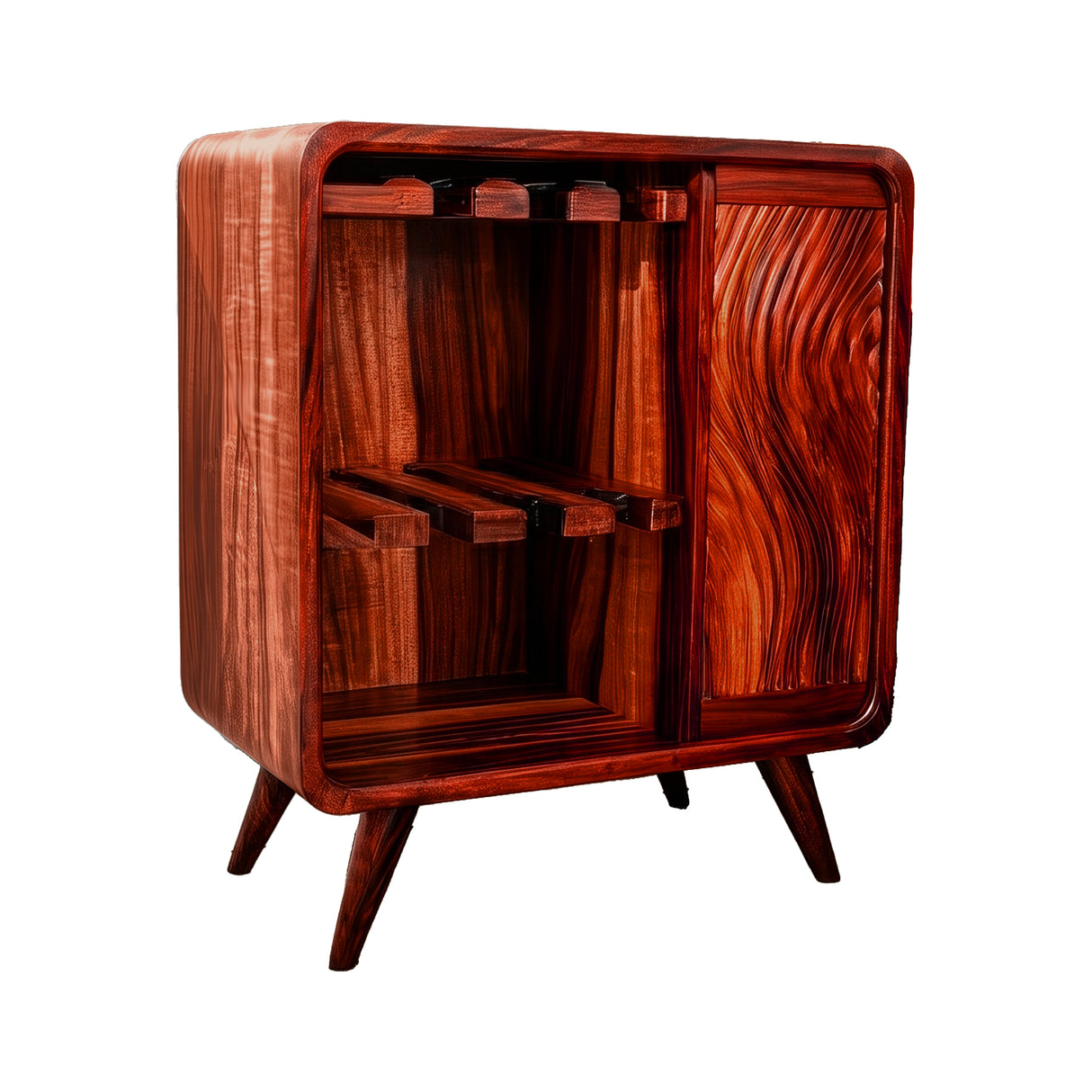 Caelmont Handcrafted Solid Wood Bar Cabinet