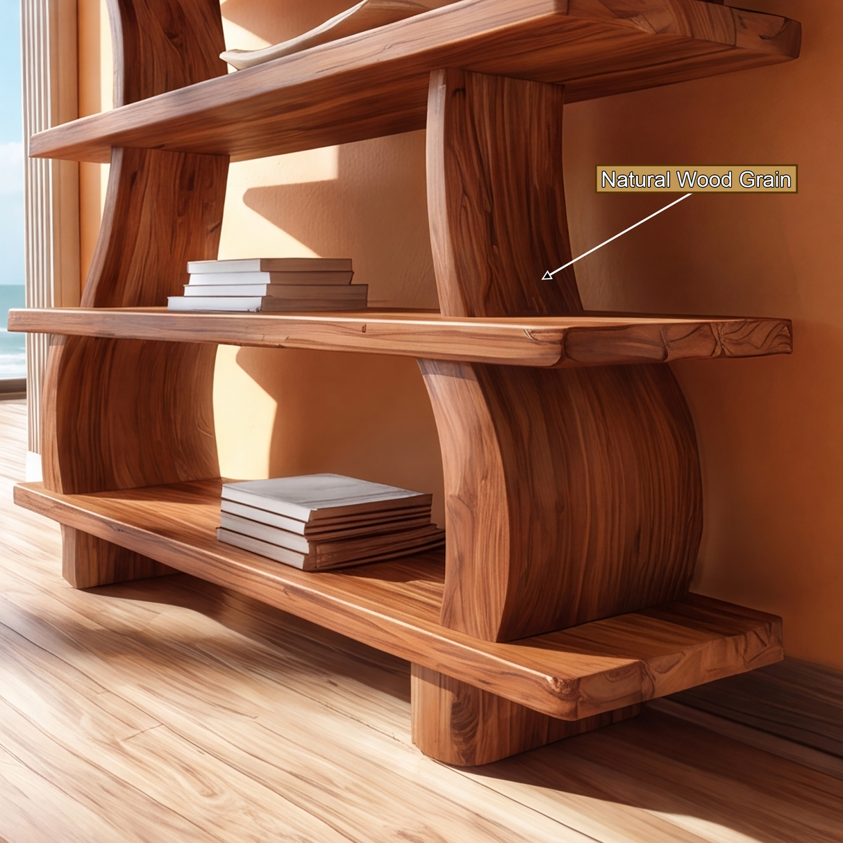Caelmont Handcrafted Solid Wood Bookshelf SPA235793