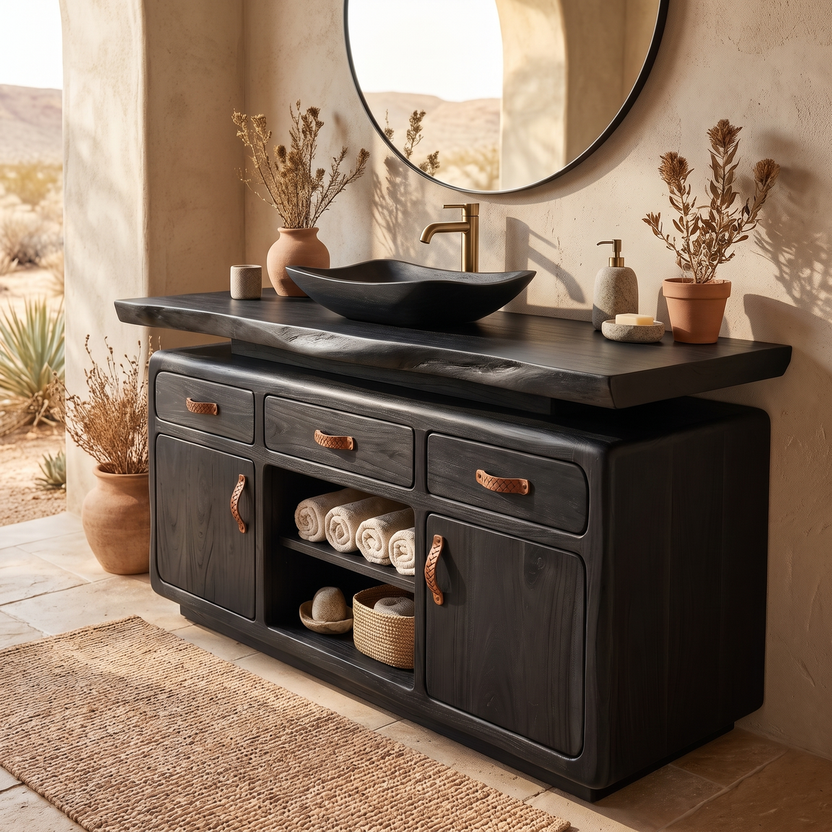 Caelmont Handcrafted Solid Wood Freestanding Bathroom Vanity with Drawers - Timberustic Freestanding Bathroom Vanity with Drawers