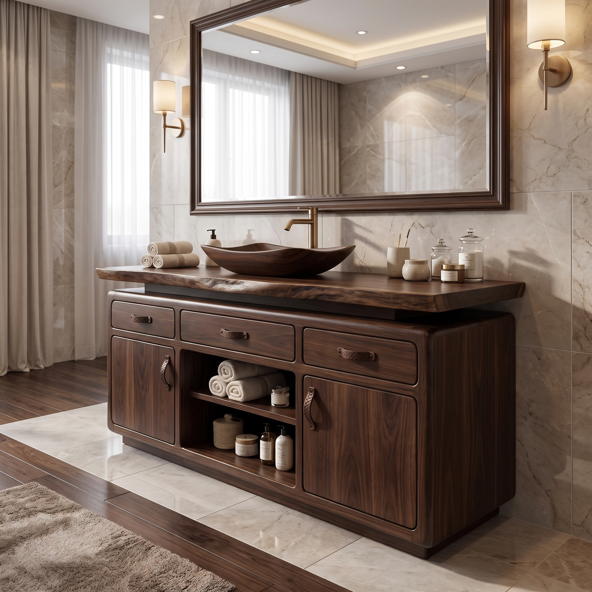 Caelmont Handcrafted Solid Wood Freestanding Bathroom Vanity with Drawers - Timberustic Freestanding Bathroom Vanity with Drawers