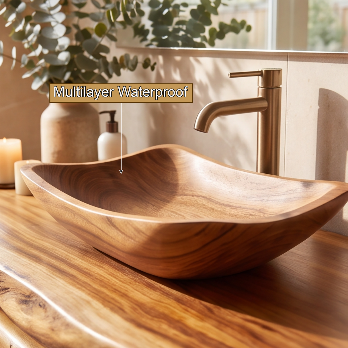 Caelmont Handcrafted Solid Wood Freestanding Bathroom Vanity with Drawers