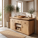 Caelmont Handcrafted Solid Wood Freestanding Bathroom Vanity with Drawers - Timberustic Freestanding Bathroom Vanity with Drawers