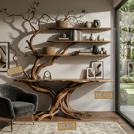Caelreth Sculpted Solid Wood Console Table with Shelves - Timberustic Console Table with Shelves
