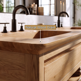 Caelric Handcrafted Solid Wood Freestanding Bathroom Vanity with Integrated Sinks and Drawers