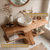 Caelric Rootform Solid Wood Freestanding Bathroom Vanity with Shelves - Timberustic Freestanding Bathroom Vanity with Shelves