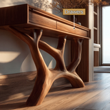 Caelrith Sculpted Solid Wood Console Table