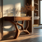 Caelrith Sculpted Solid Wood Console Table