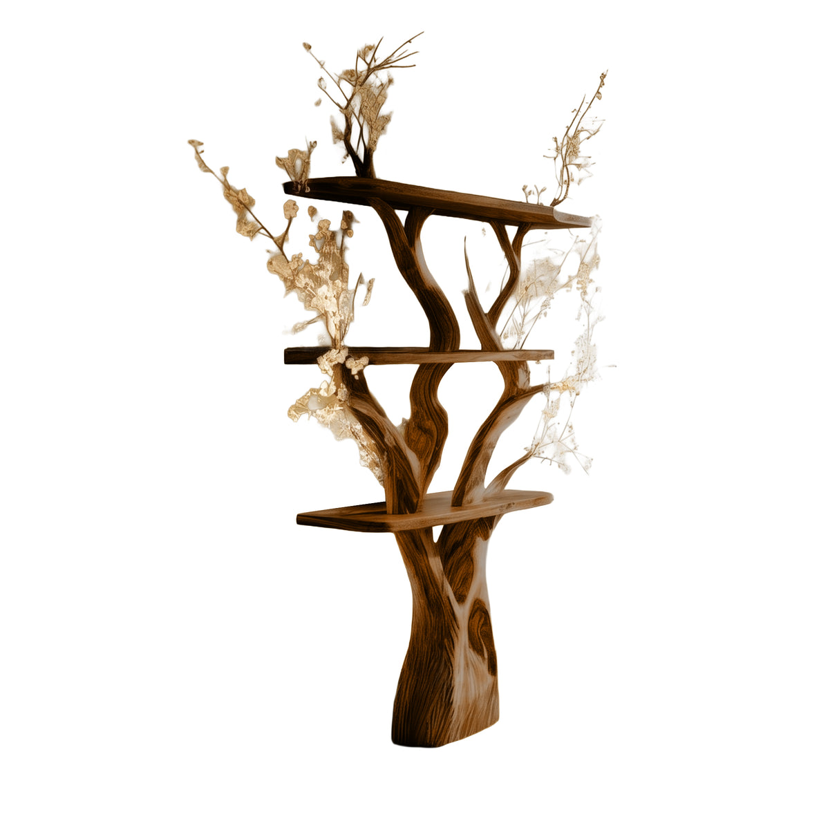 Caelroot Handcrafted Solid Wood Tree Bookshelf