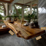 Caelthar Live Edge Solid Wood Floating Bathroom Vanity with Integrated Sink SPA264589 - Timberustic Floating Bathroom Vanity with Integrated Sink