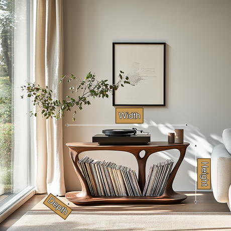 Caelthorn Handcrafted Solid Wood Record Player Stand SPA104642 - Timberustic Record Player Stand With Storage