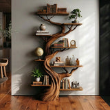 Caelthorn Handcrafted Solid Wood Tree Bookshelf