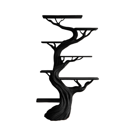 Caelthorn Handcrafted Solid Wood Tree Bookshelf Black - Timberustic Tree Bookshelf