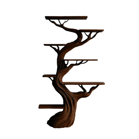 Caelthorn Handcrafted Solid Wood Tree Bookshelf Dark Walnut - Timberustic Tree Bookshelf