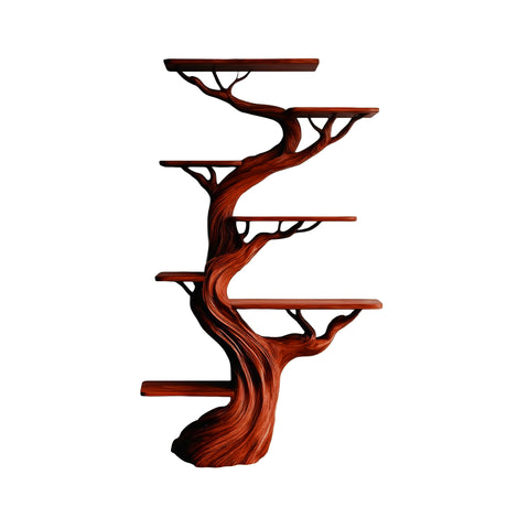 Caelthorn Handcrafted Solid Wood Tree Bookshelf Mahogany - Timberustic Tree Bookshelf