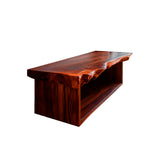 Caelum Live Edge Solid Wood Floating Bathroom Vanity with Open Storage Mahogany - Timberustic Floating Bathroom Vanity with Open Storage