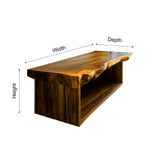 Caelum Live Edge Solid Wood Floating Bathroom Vanity with Open Storage - Timberustic Floating Bathroom Vanity with Open Storage