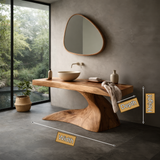 Caelun Sculpted Solid Wood Freestanding Bathroom Vanity - Timberustic Freestanding Bathroom Vanity