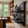 Caelvorn Live Edge Handcrafted Floating Wine Shelf Black - Timberustic Floating Wine Shelf