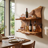 Caelvorn Live Edge Handcrafted Floating Wine Shelf Brown - Timberustic Floating Wine Shelf