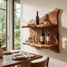Caelvorn Live Edge Handcrafted Floating Wine Shelf Brown - Timberustic Floating Wine Shelf