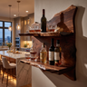 Caelvorn Live Edge Handcrafted Floating Wine Shelf Dark Walnut - Timberustic Floating Wine Shelf