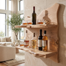 Caelvorn Live Edge Handcrafted Floating Wine Shelf Natural Oak - Timberustic Floating Wine Shelf