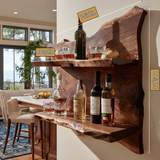 Caelvorn Live Edge Handcrafted Floating Wine Shelf - Timberustic Floating Wine Shelf