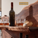 Caelvorn Live Edge Handcrafted Floating Wine Shelf - Timberustic Floating Wine Shelf