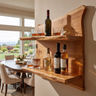 Caelvorn Live Edge Handcrafted Floating Wine Shelf Teak - Timberustic Floating Wine Shelf