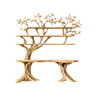 Caelvorn Live Edge Solid Wood Console Table with Shelves Natural Oak - Timberustic Console Table with Shelves