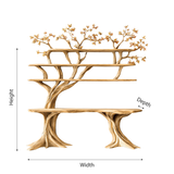 Caelvorn Live Edge Solid Wood Console Table with Shelves - Timberustic Console Table with Shelves