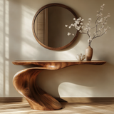Caelvorn Sculpted Solid Wood Console Table - Timberustic Console Table