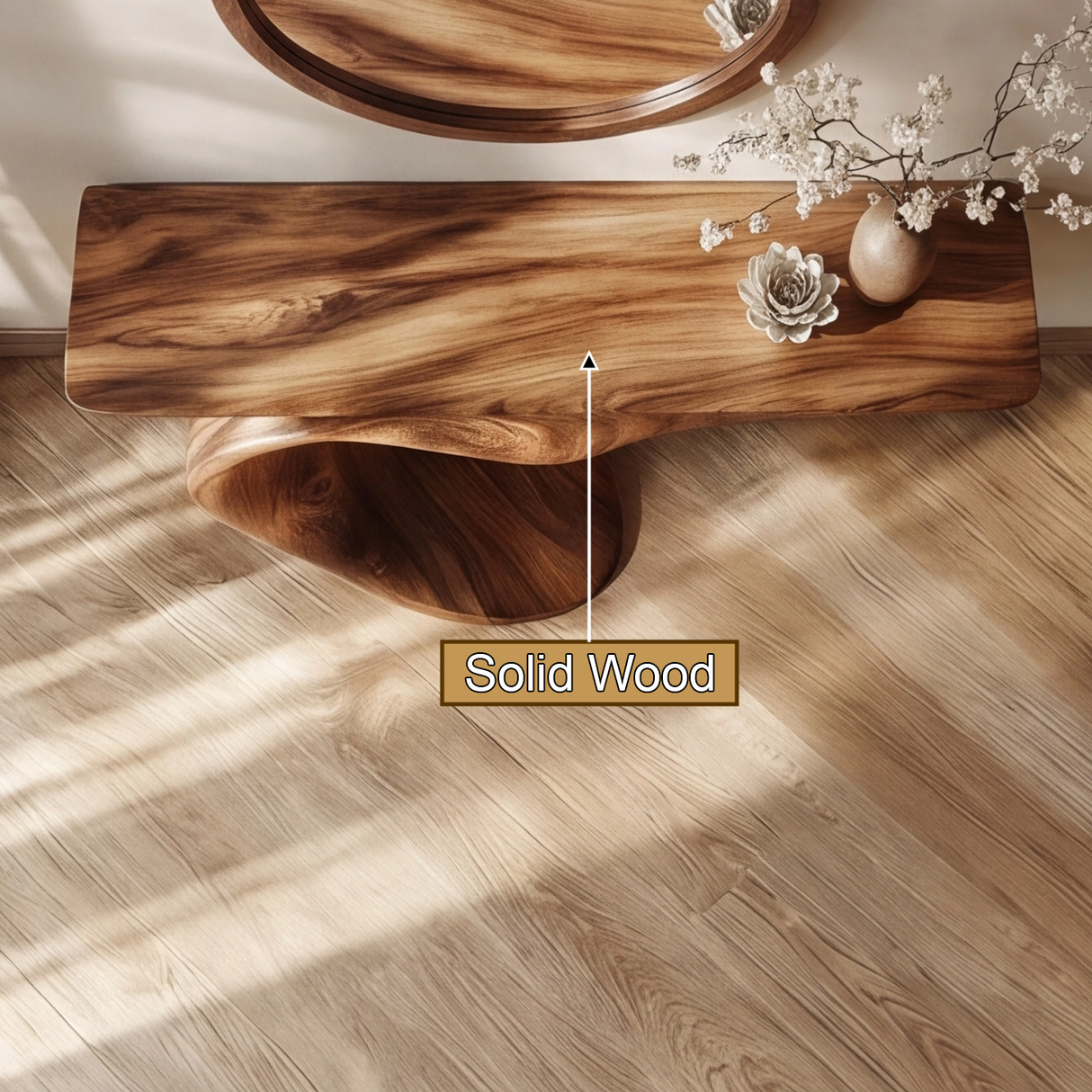 Caelvorn Sculpted Solid Wood Console Table - Timberustic Console Table