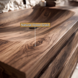 Caelvorn Sculpted Solid Wood Floating Bathroom Vanity with Integrated Sinks and Drawers