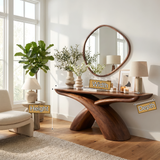 Caelvyn Sculpted Solid Wood Console Table - Timberustic Console Table