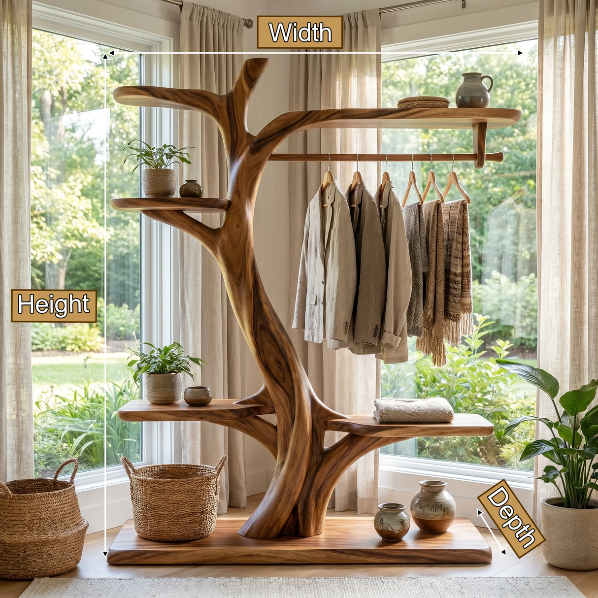 Caelvyr Handcrafted Solid Wood Entryway Organizer - Timberustic Entryway Organizer